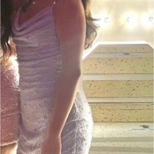 Elegant Silver Sequin Dress